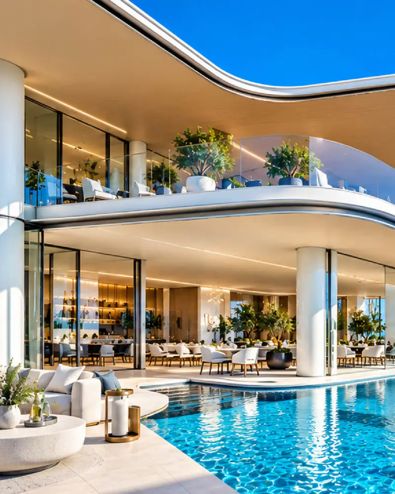 Artist's impression: pool terrace