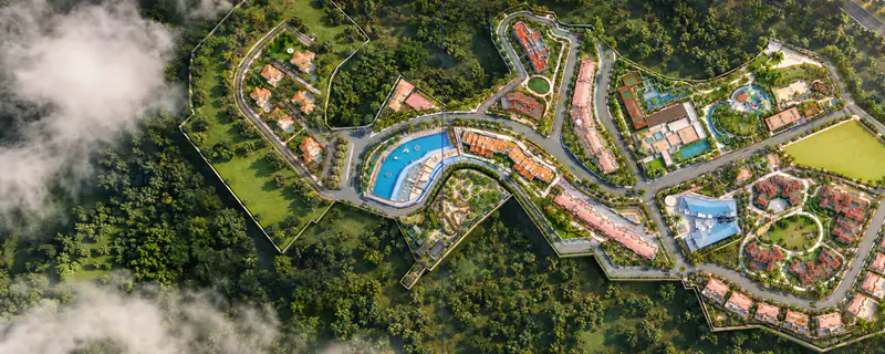 Artist's impression of the Raheja Exotica master plan from above
