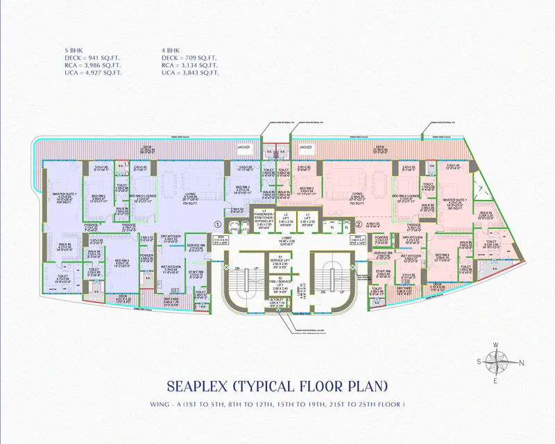 Seaplex · Wing A typical floor plan from the Positano brochure